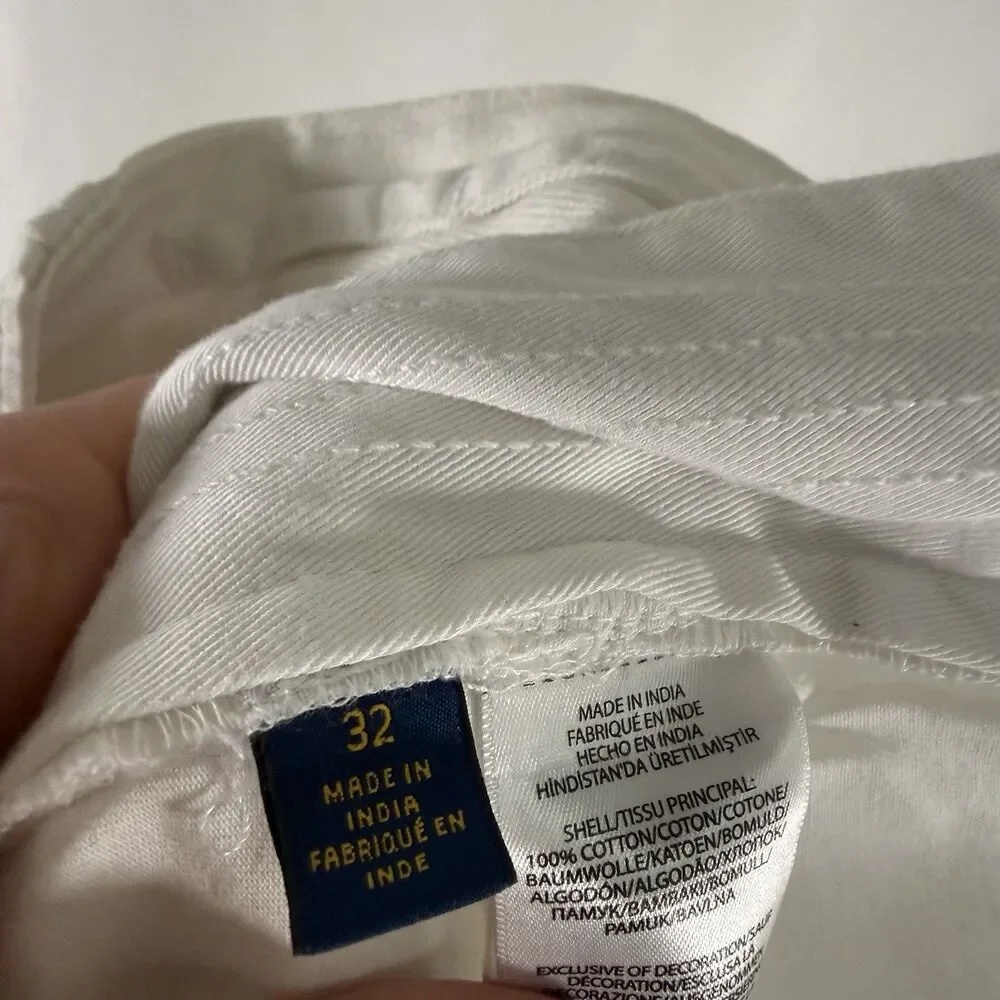 Polo Ralph Lauren Cargo Shorts Men's 32 White Relaxed Fit 100% Cotton 10